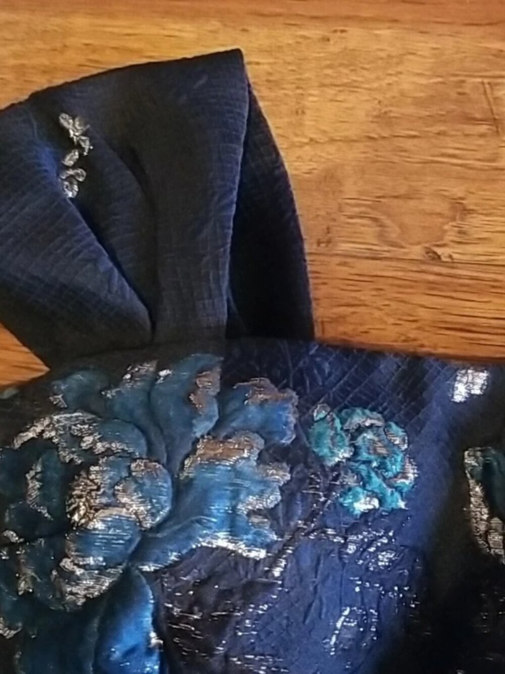 Teri Jon Rickie Freeman Blue Sparkle Jacquard Cap Sleeve Midi Dress Size 12 - Picture 9 of 13